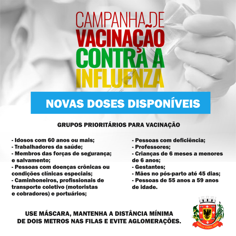 Nova Candelária divulga nova fase de vacinação contra a gripe